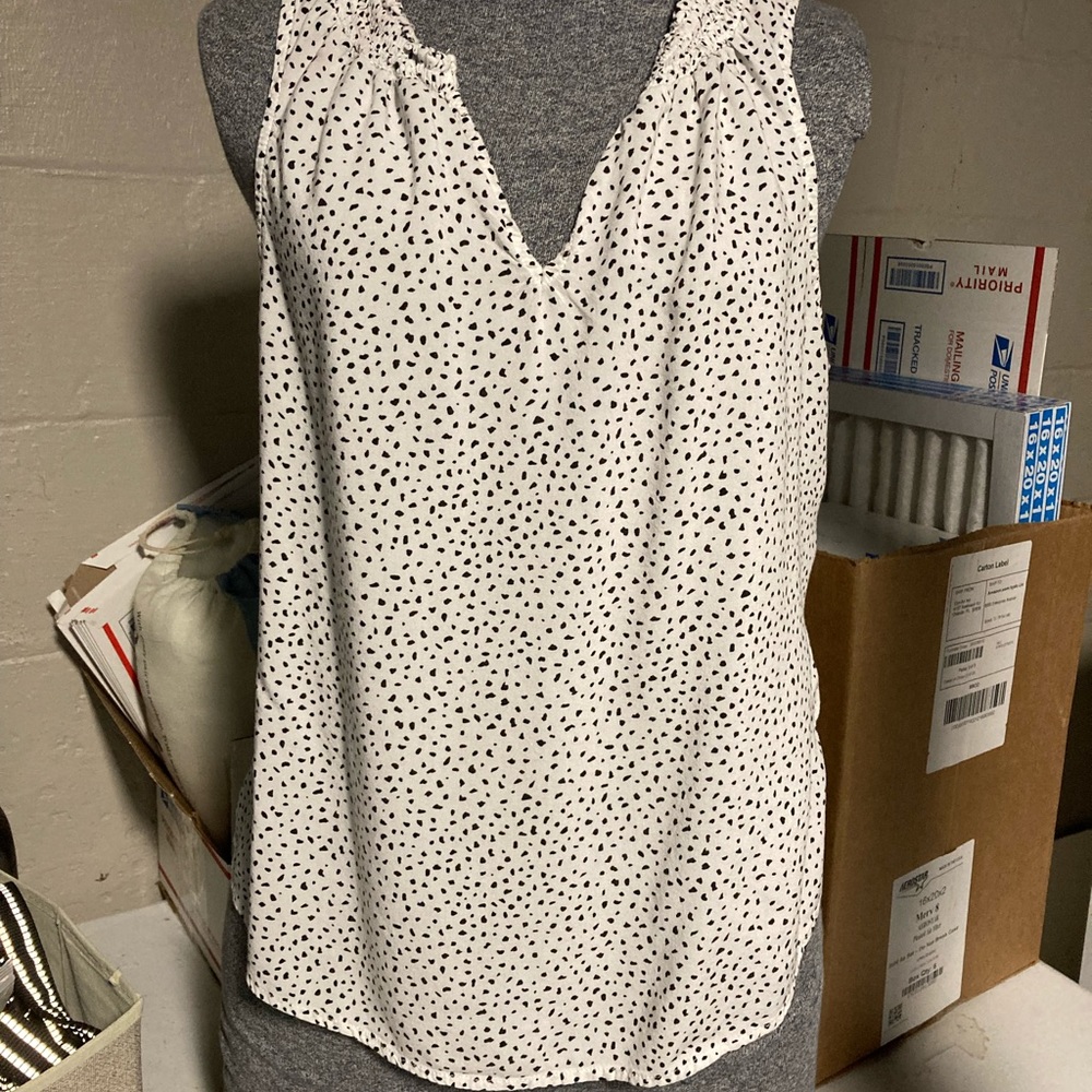 A New Day Animal Print Ruffle V Neck Top